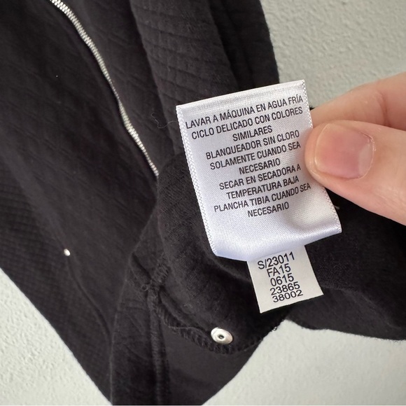 Karen Scott Quilted Vest Sport Womens Fleece Black Jacket Medium Full Zip - Picture 8 of 12